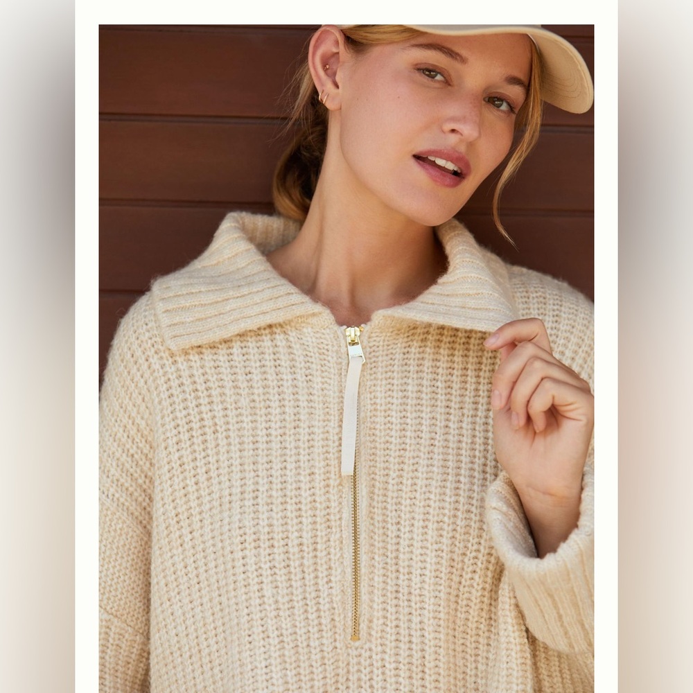 Varley Size Small Amelia Half-Zip Knit Pullover